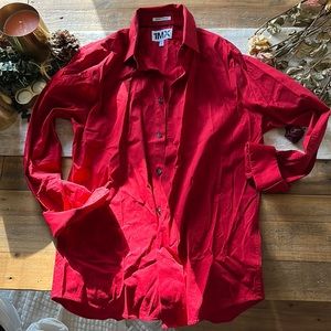 Men’s Express Large Slim Fit red button down shirt.